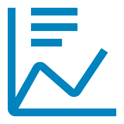 Icon of analytics chart indicating improvement