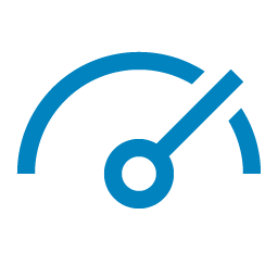 Icon of odometer indicating fast and efficient