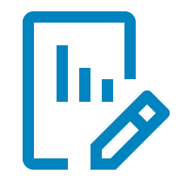 Icon of document and pencil indicating customizable